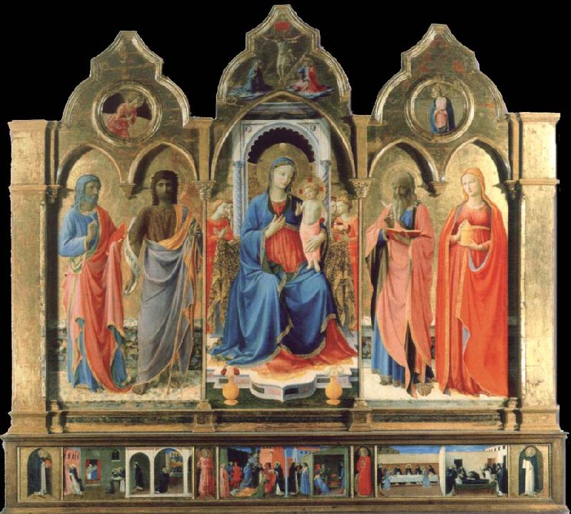 Fra Angelico Virgin and child Enthroned with Four Saints Germany oil painting art